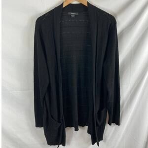 Tribekka 44 Draped Open Front Cardigan sweater black size XL